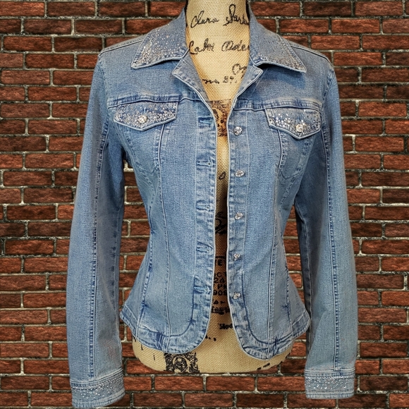 Christine Alexander Jean Jacket with Swarovski Crystal - Picture 3 of 10